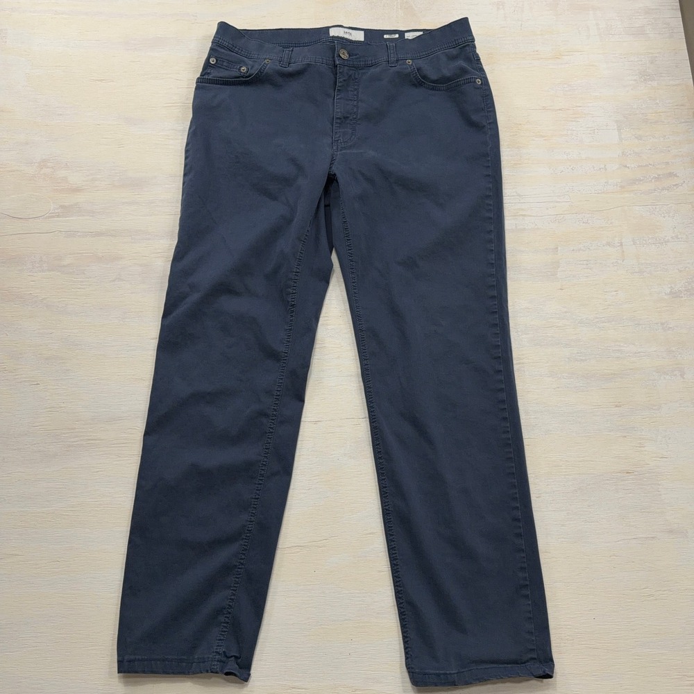 Brax Pants Cooper Fancy Regular Fit Five Pocket Navy Blue Mens 38x31